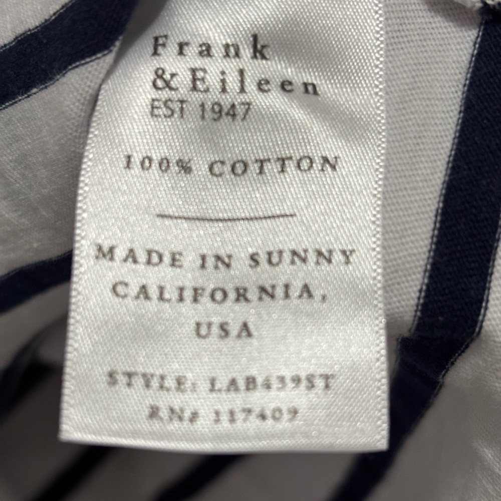 Frank & Eileen Striped Cotton T-Shirt Dress Raw Hems 100% Cotton Size XL NWOT - Picture 2 of 8